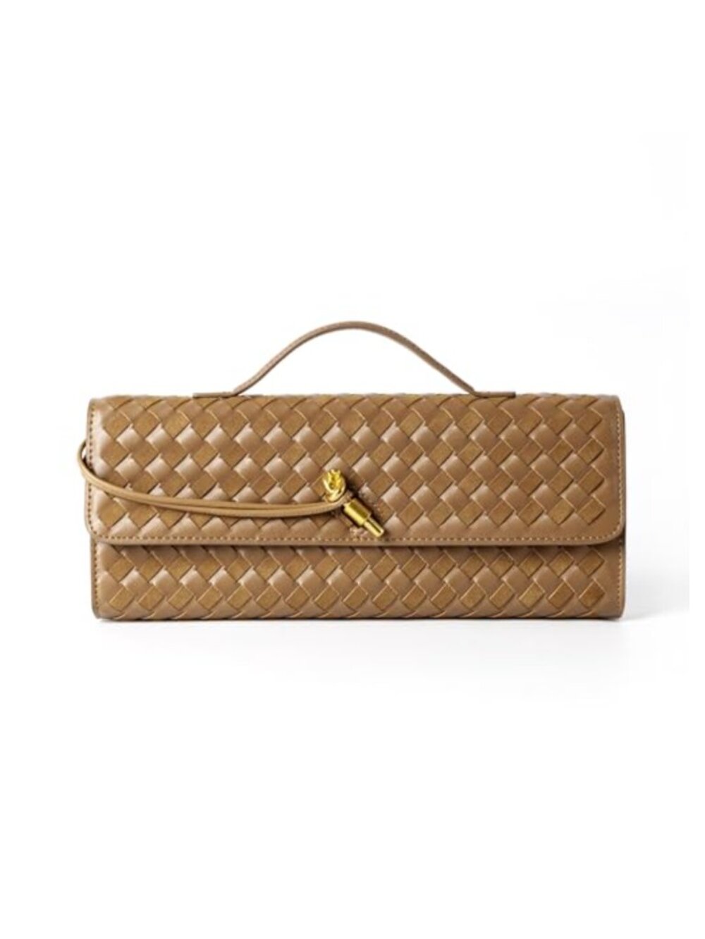 Woven Vegan Leather Suede Evening Clutch Crossbody Bag